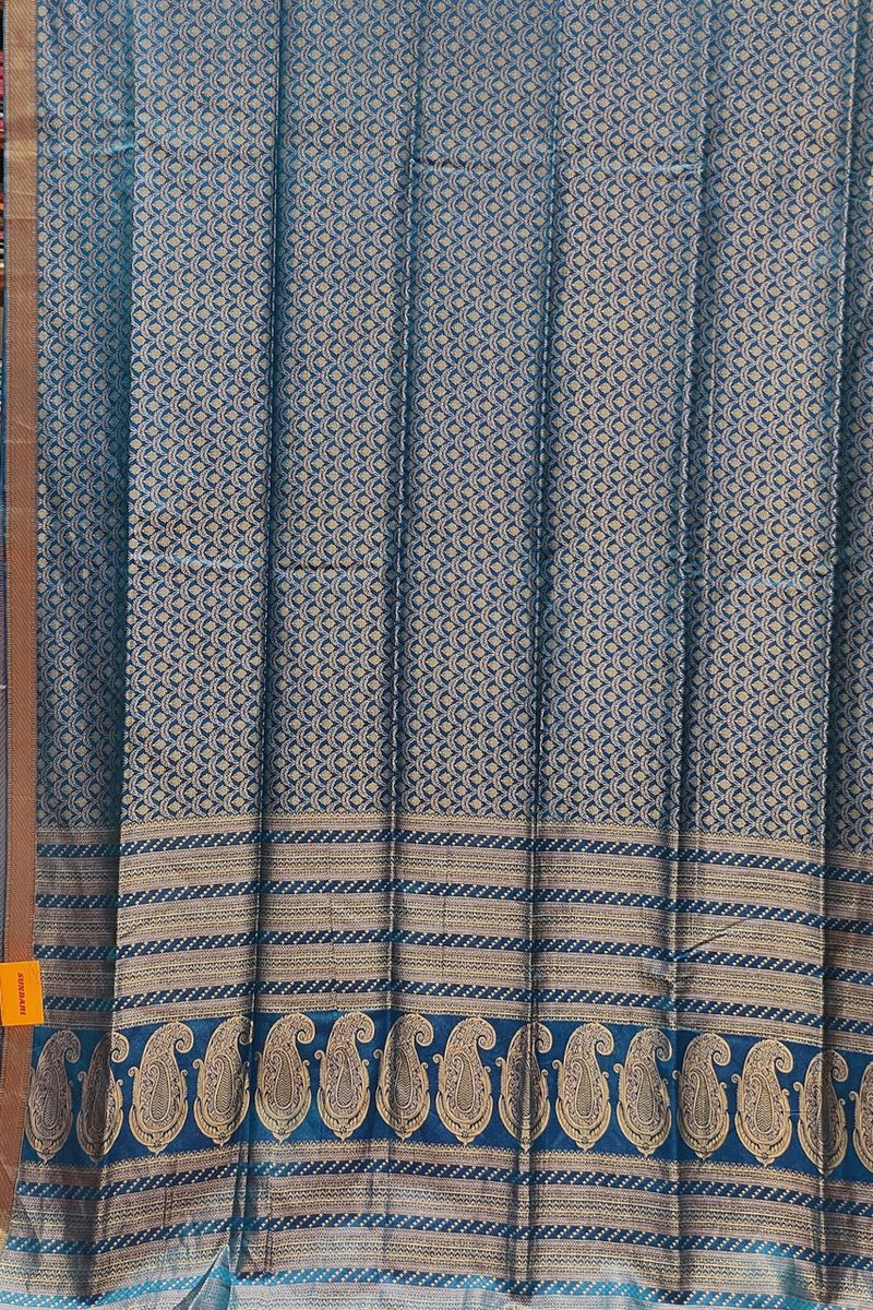 Buy Puja Special Nano Silk Saree With All-Over Thread Weaving-Sundari